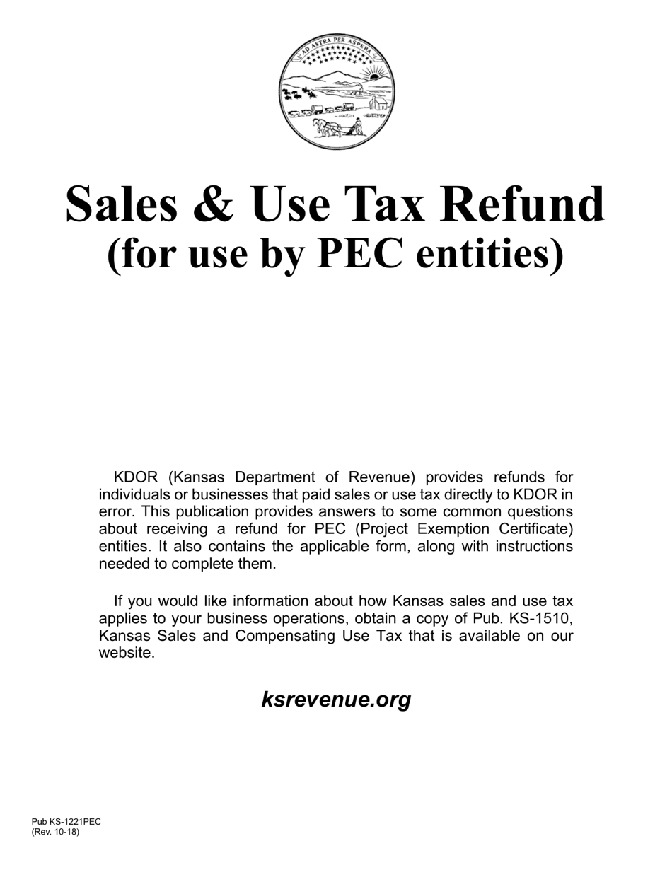 Form ST-21PEC Sales and Use Tax Refund Application for Use by Pec Entities - Kansas, Page 1