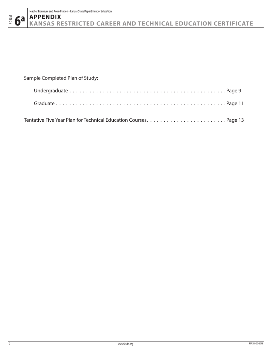 Form 6A Application for Kansas Restricted Career and Technical Education Certificate - Kansas, Page 11
