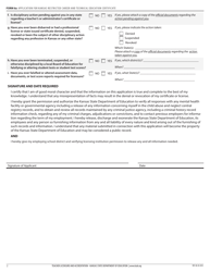 Form 6A Application for Kansas Restricted Career and Technical Education Certificate - Kansas, Page 4