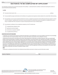 Form 6A Application for Kansas Restricted Career and Technical Education Certificate - Kansas, Page 5