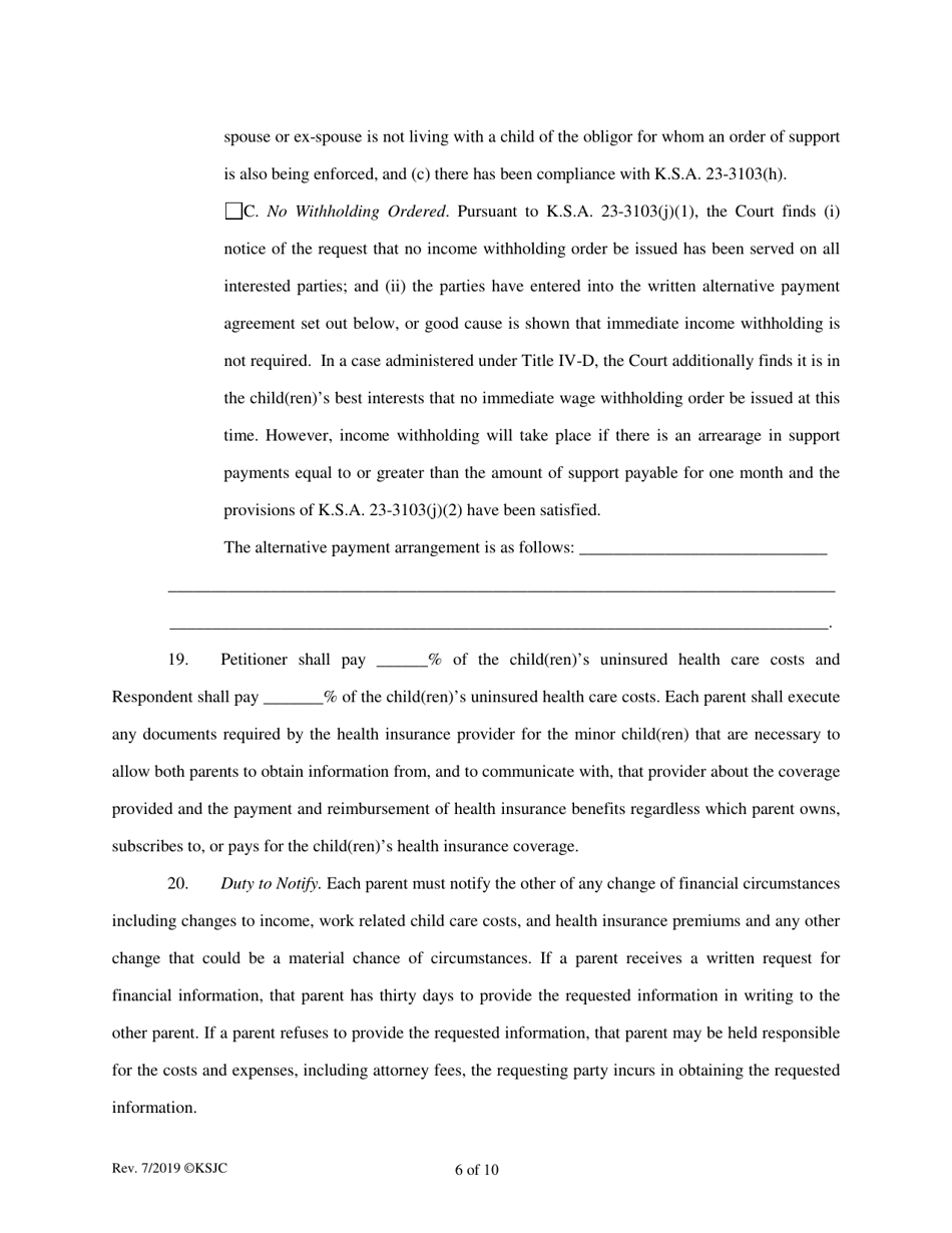 Decree of Divorce (With Children) - Kansas, Page 6