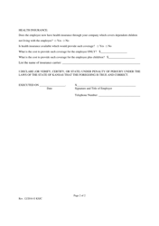 Employer Verification Form - Kansas, Page 2