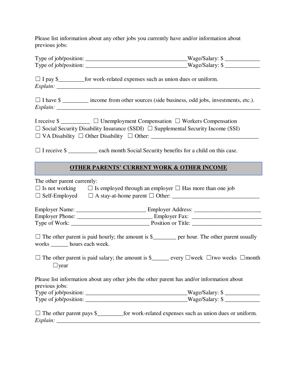 Short-Form Domestic Relations Affidavit - Kansas, Page 3