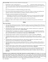Final Order of Protection From Abuse - Kansas, Page 2