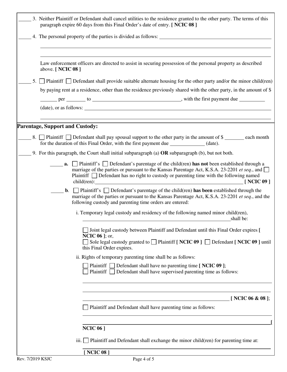 Mutual Order of Protection From Abuse - Kansas, Page 4
