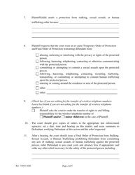 Petition for Protection From Stalking, Sexual Assault, or Human Trafficking Order - Kansas, Page 4