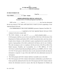 Form 118 &quot;Order Appointing Special Advocate&quot; - Kansas