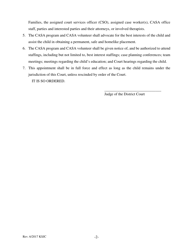 Form 118 Order Appointing Special Advocate - Kansas, Page 2