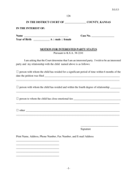 Document preview: Form 126 Motion for Interested Party Status - Kansas