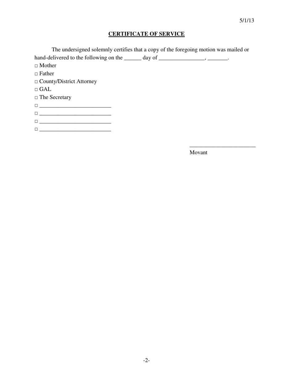 Form 126 Motion for Interested Party Status - Kansas, Page 2