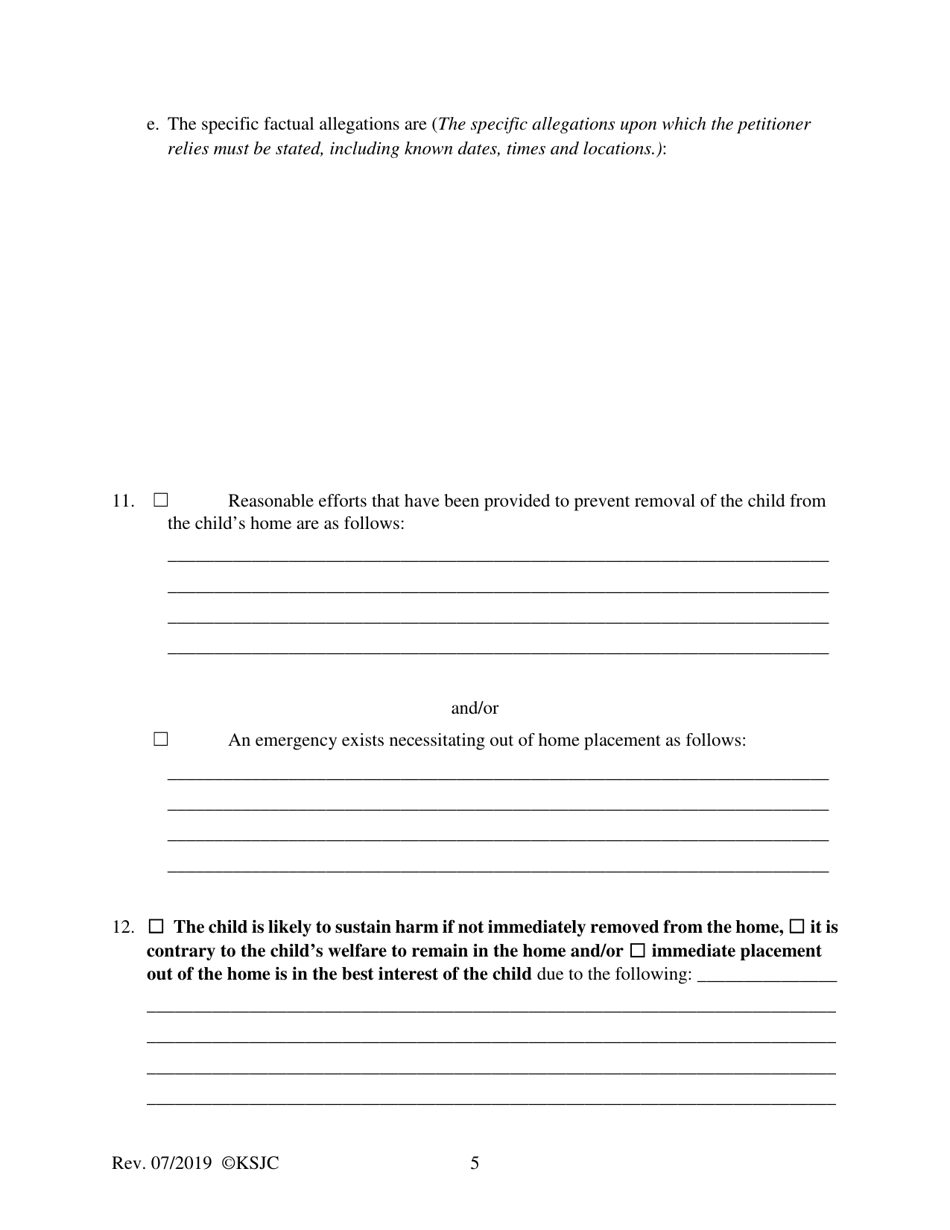 Form 110 Petition - Kansas, Page 5