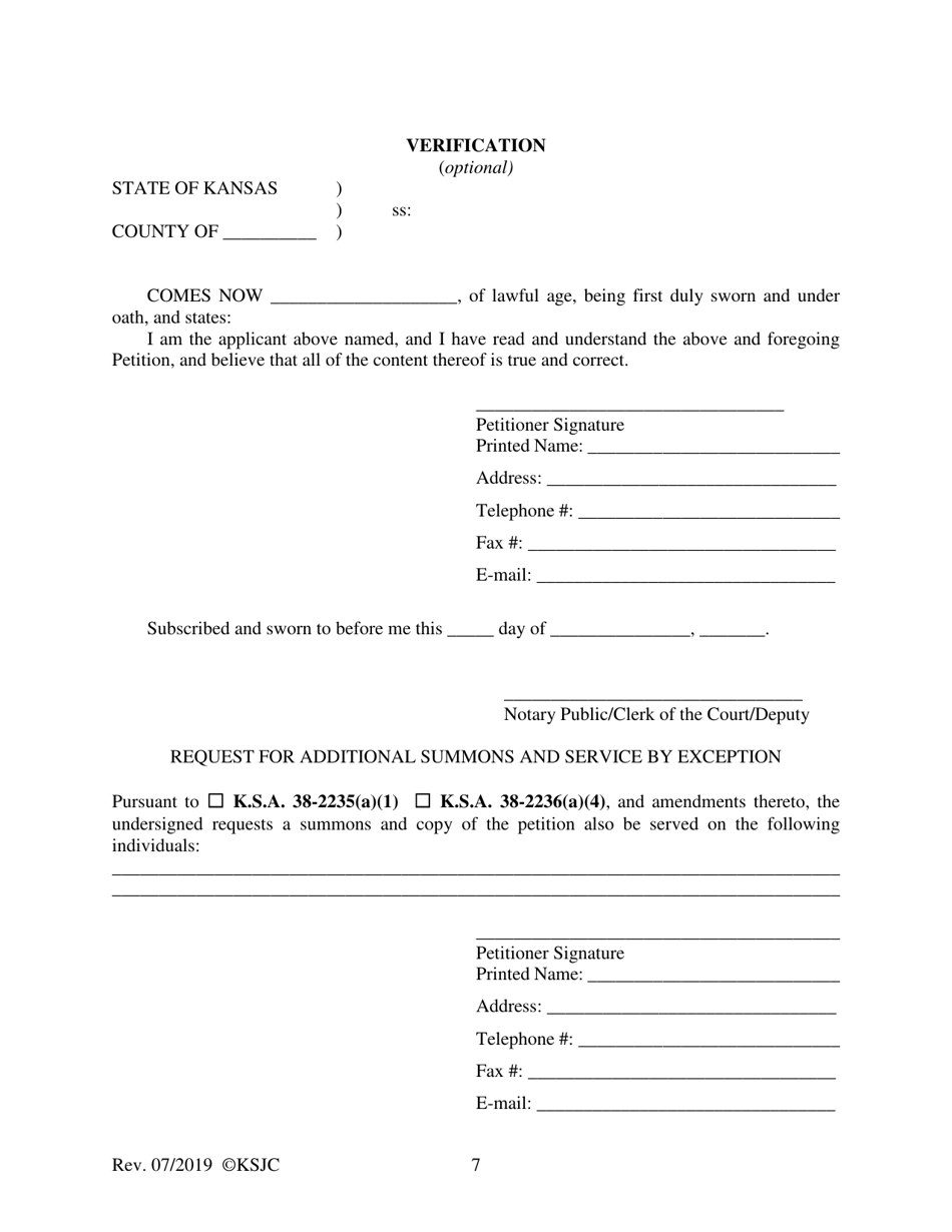 Form 110 Petition - Kansas, Page 7