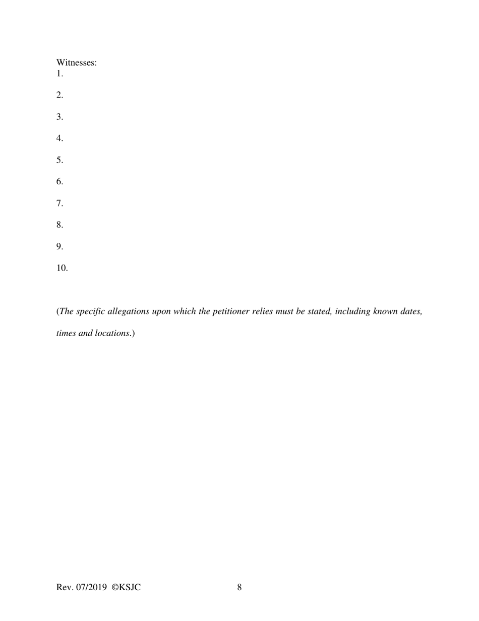 Form 110 Petition - Kansas, Page 8