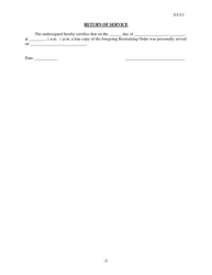 Form 134 Restraining Order - Kansas, Page 2