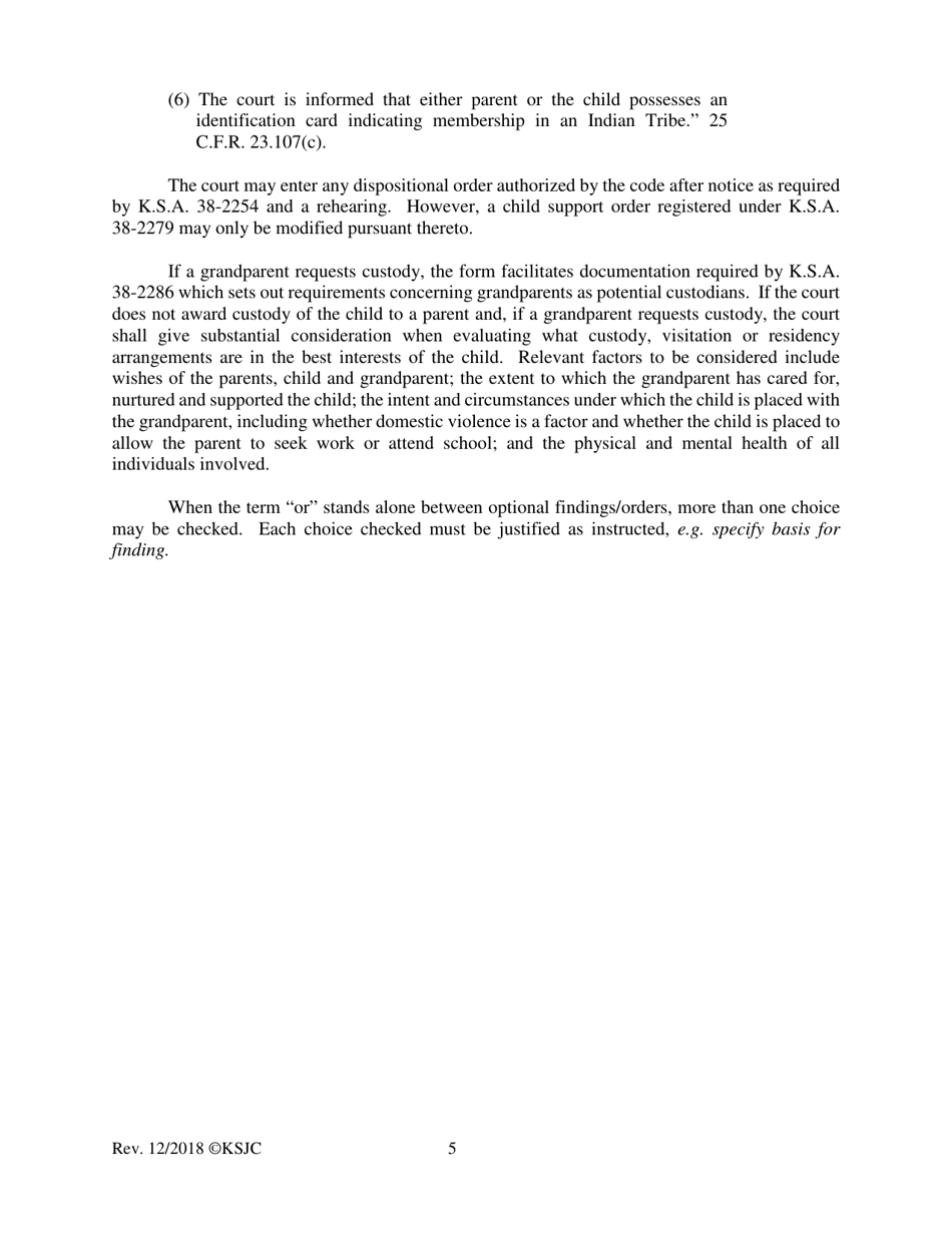 Form 162 Journal Entry and Order of Rehearing of Disposition - Kansas, Page 5