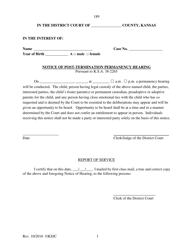 Form 189 Notice of Post-termination Permanency Hearing - Kansas