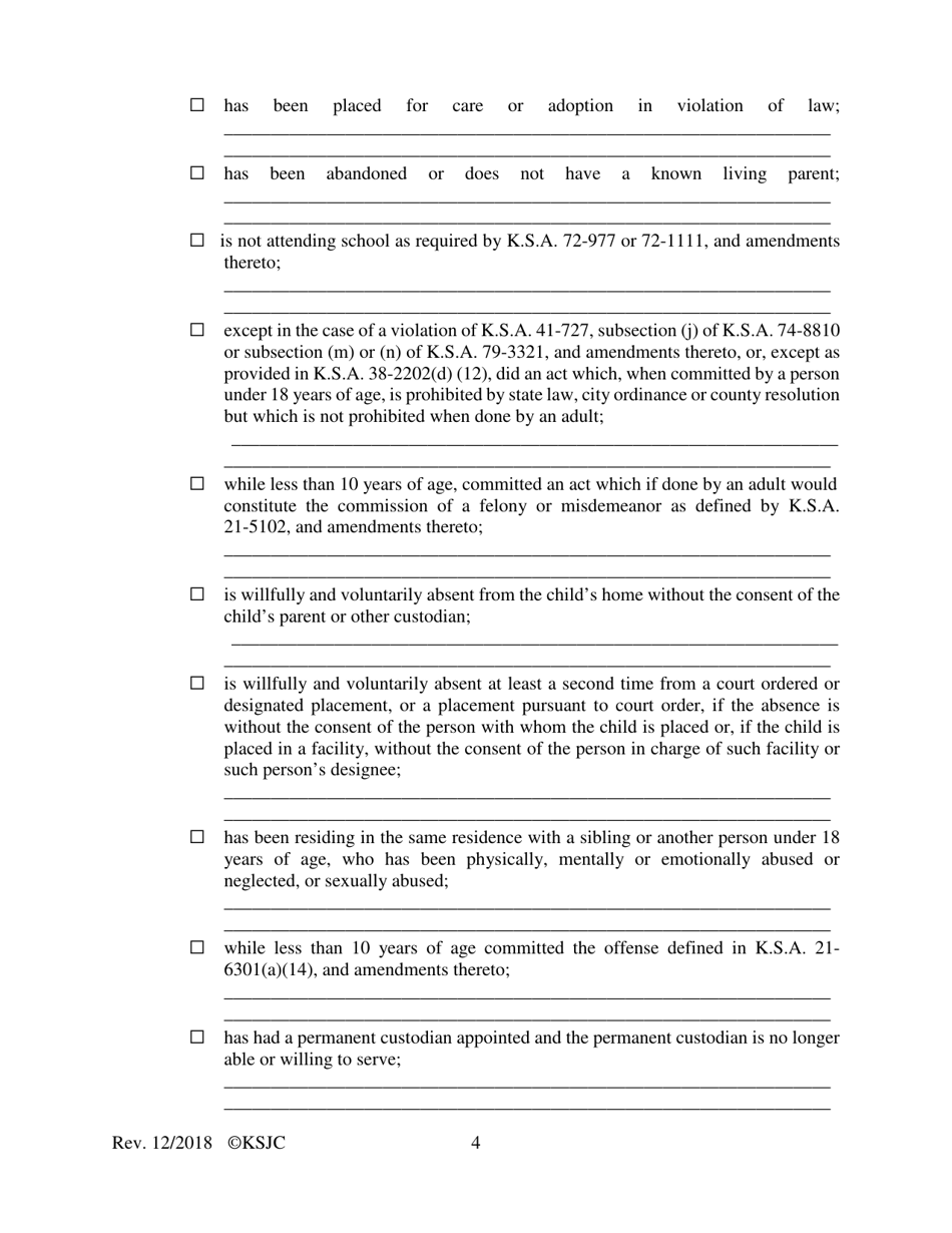 Form 215.1 Indian Child Welfare Act Journal Entry and Order of Adjudication - Kansas, Page 4