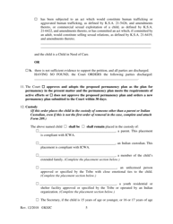 Form 215.1 Indian Child Welfare Act Journal Entry and Order of Adjudication - Kansas, Page 5