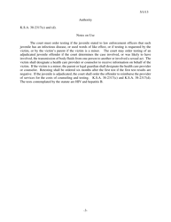 Form 321 Order for Infectious Disease Test - Kansas, Page 3