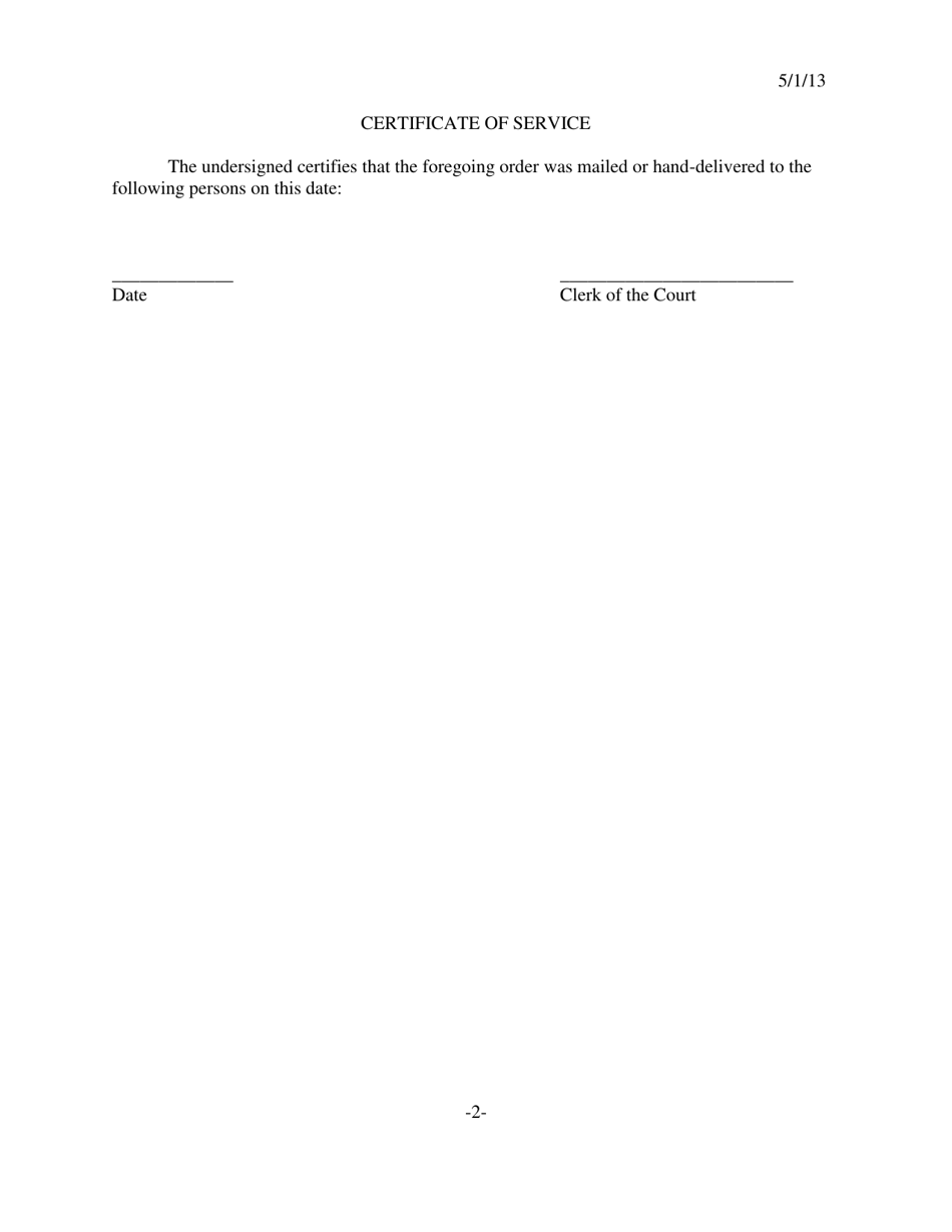 Form 324 Order Continuing Hearing on Motion to Determine Competency and Order for Commitment - Kansas, Page 2