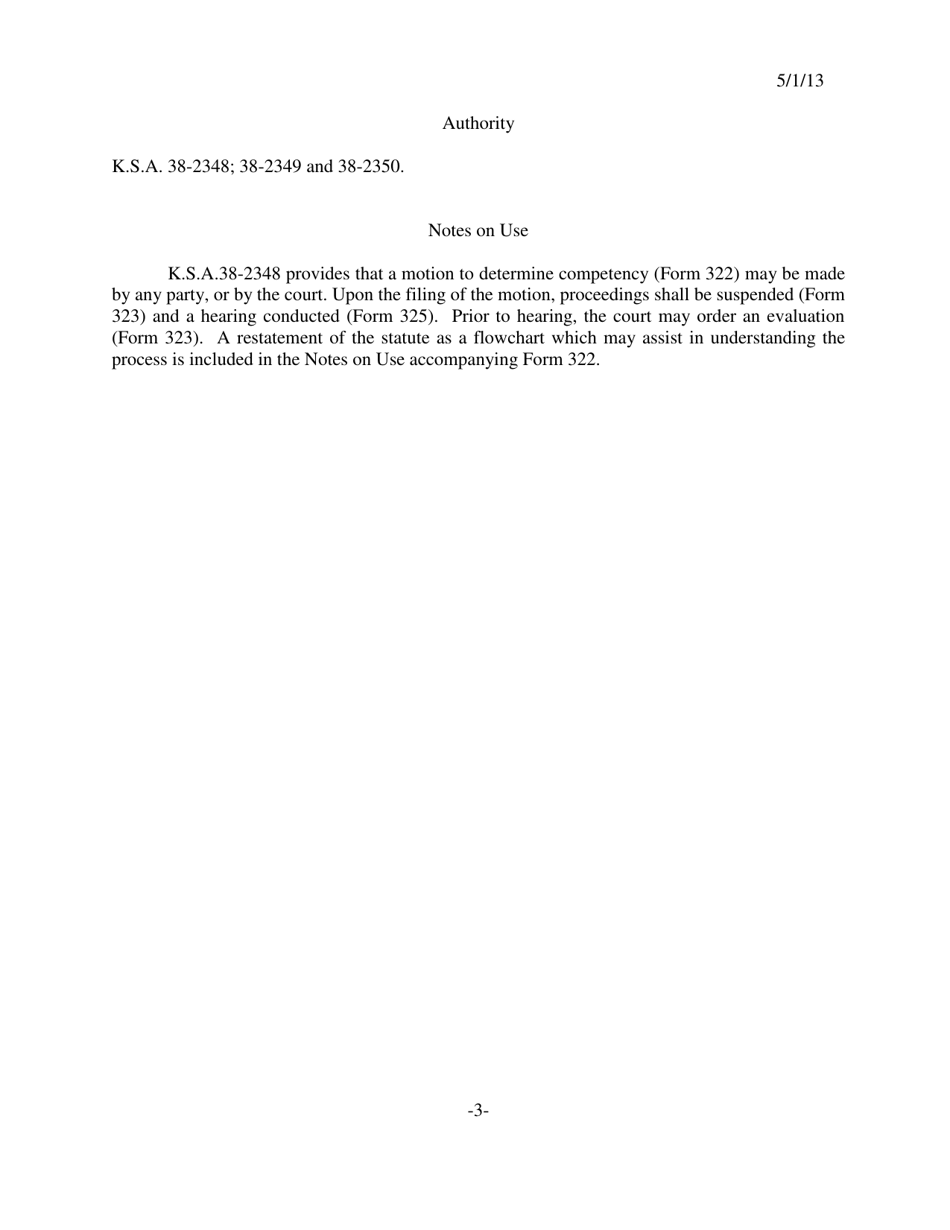 Form 323 Order for Hearing to Determine Competency and Order for Examination - Kansas, Page 3