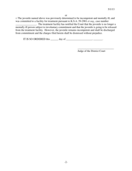 Form 327 Journal Entry of Hearing Relating to Competency Upon Dcf Report - Kansas, Page 2