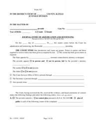 Form 342 Journal Entry of Adjudication and Sentencing - Kansas