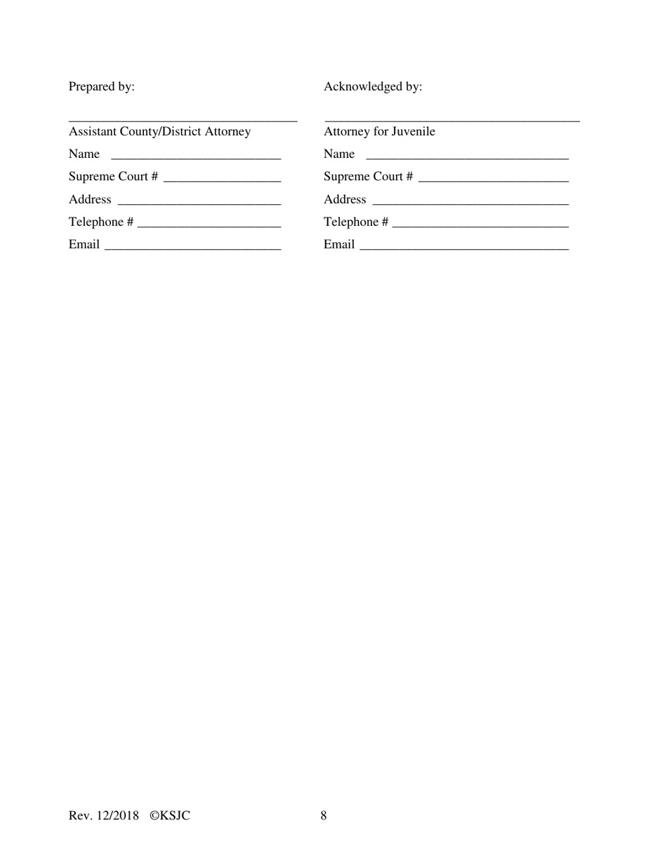 Form 351 Sentencing Order - Extended Jurisdiction Juvenile Prosecution - Kansas, Page 8