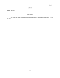 Form 393 Order for Continuance - Kansas, Page 2
