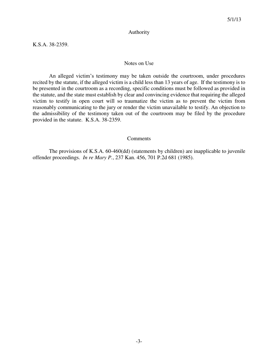 Form 396 Journal Entry of Hearing on Motion for Testimony Outside of Courtroom - Kansas, Page 3