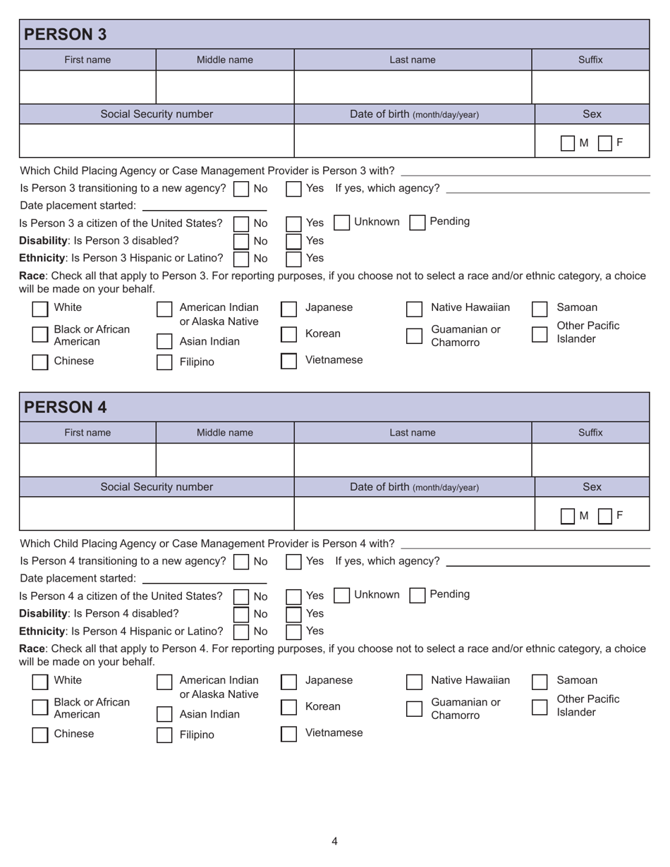 Form ES-3100FC Application for Foster Care Child Care Benefits - Kansas, Page 4