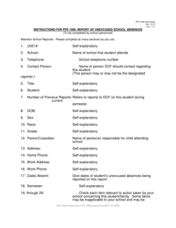 Document preview: Instructions for Form PPS1006 Report of Unexcused School Absences - Kansas