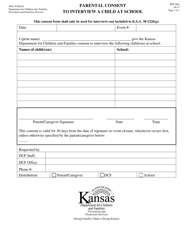 Document preview: Form PPS2001 Parental Consent to Interview a Child at School - Kansas