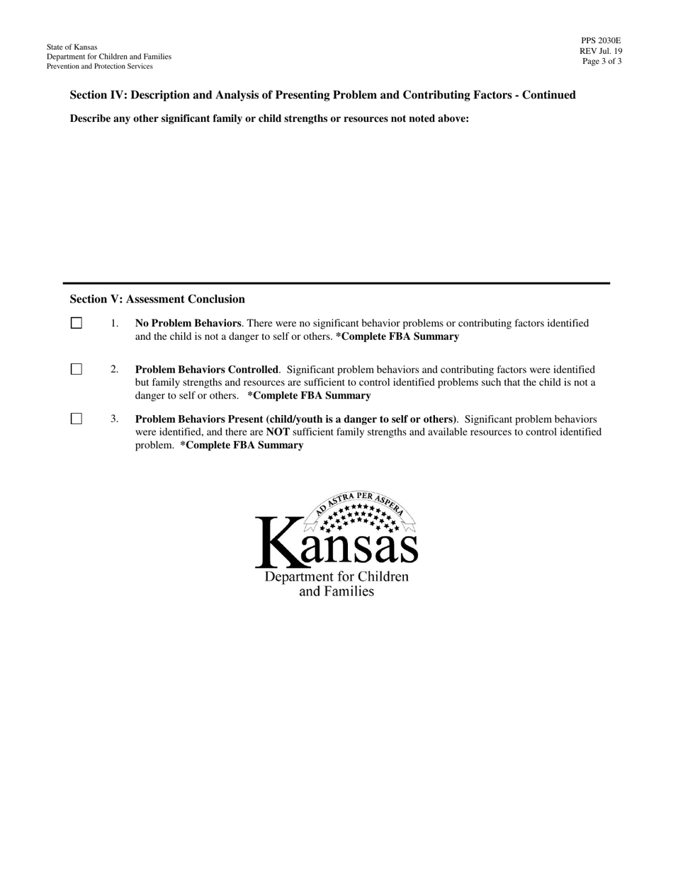 Form PPS2030E Family in Need of Assessment Pregnant Woman Using Substances - Kansas, Page 3