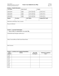 Form PPS3031 Foster Care Initial Service Plan - Kansas