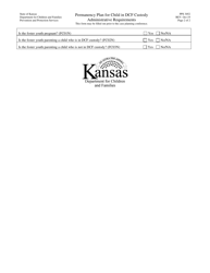 Form PPS3052 Permanency Plan for Child in Dcf Custody Administrative Requirements - Kansas, Page 2