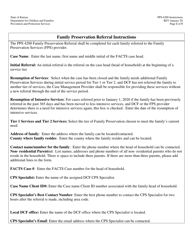 Document preview: Instructions for Form PPS4200 Family Preservation Referral - Kansas