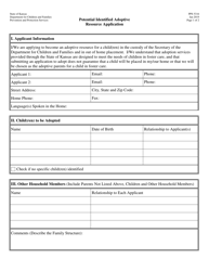 Form PPS5316 Potential Identified Adoptive Resource Application - Kansas