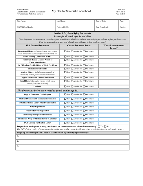 Form PPS3059  Printable Pdf