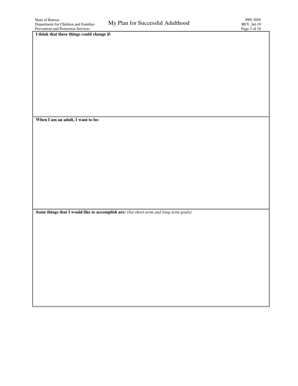 Form PPS3059 My Plan for Successful Adulthood - Kansas, Page 3