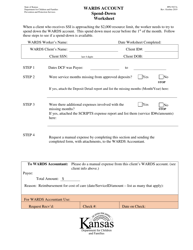 Document preview: Form PPS5927A Wards Account Spend-Down Worksheet - Kansas