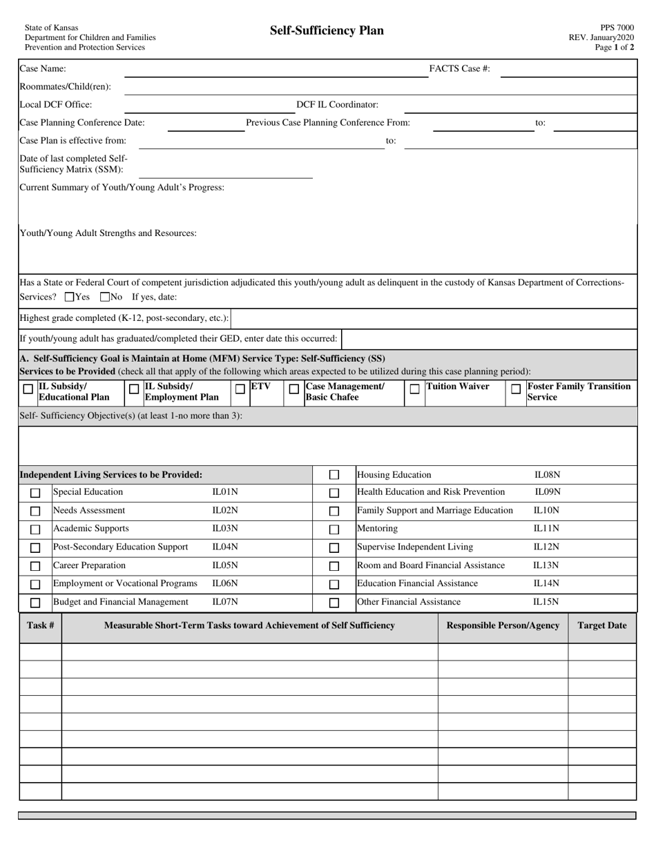 Form PPS7000 Download Printable PDF or Fill Online Self-sufficiency ...