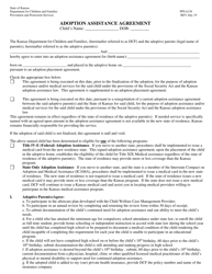 Form PPS6130 Adoption Assistance Agreement - Kansas