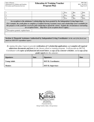 Form PPS7001 Education &amp; Training Voucher Program Plan - Kansas, Page 3