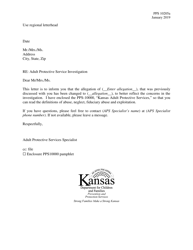 Document preview: Form PPS10205A Notice of Allegation Change - Kansas