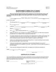 Document preview: Appendix 5J Relinquishment of Minor Child to Agency - Kansas