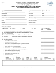 Form FCL053 &quot;Medical Record for Children in 24 Hour Care Facilities&quot; - Kansas