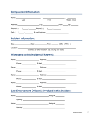 Racial or Other Biased-Based Policing Complaint Form - Kansas, Page 2