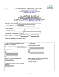 Form FCL058 Request for Exception - Kansas