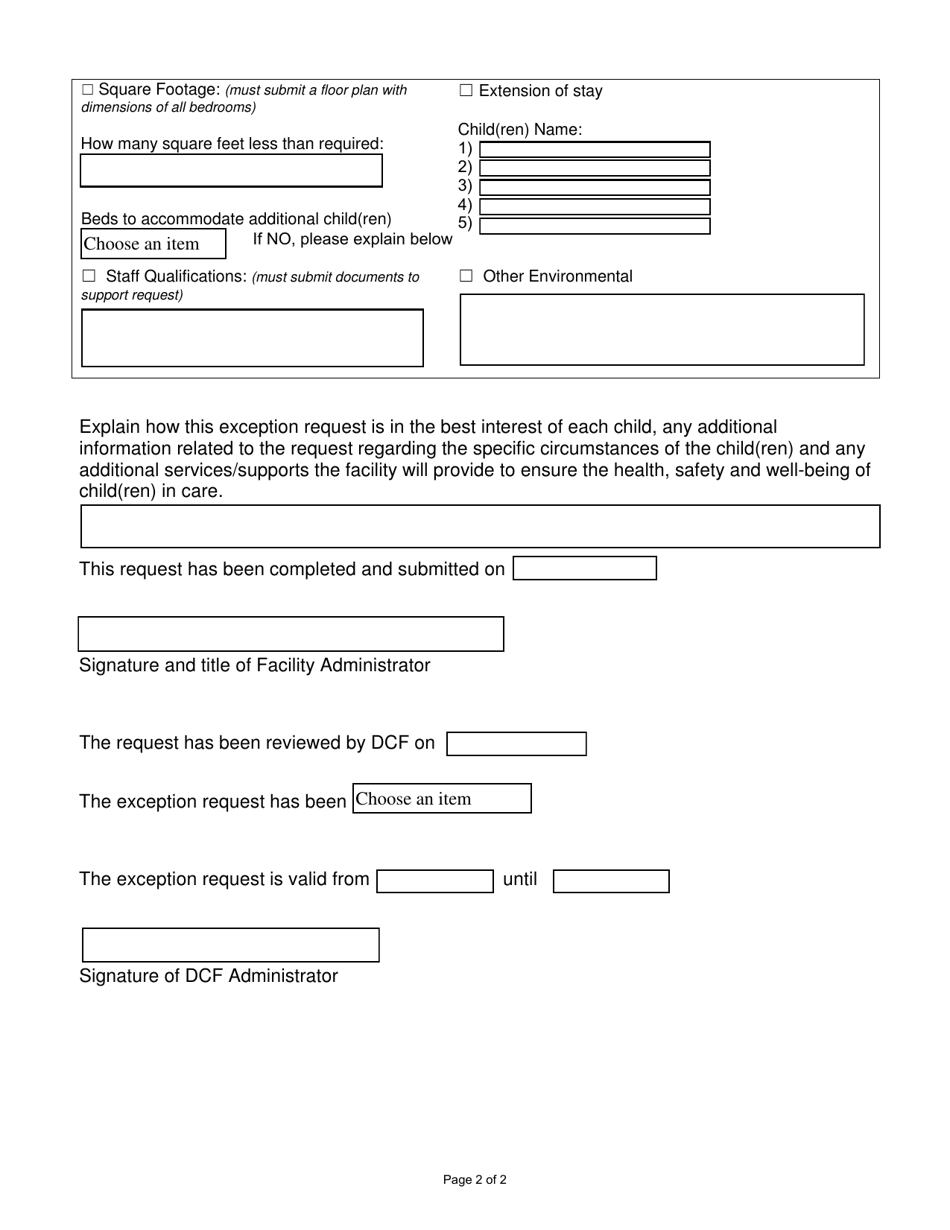 Form FCL058 Request for Exception - Kansas, Page 2
